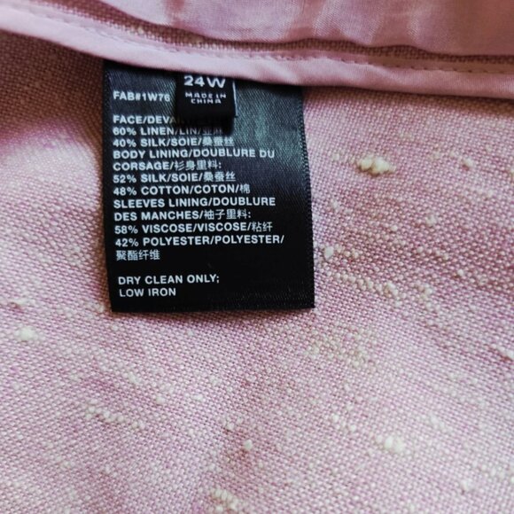 Lafayette 148 NY Pink Linen Silk Double Breasted Suit 24W - Picture 9 of 16